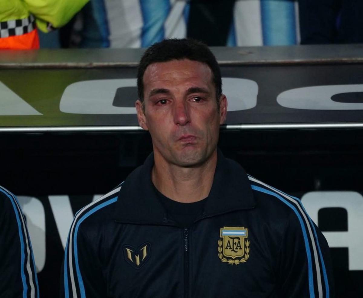La emoción de Scaloni y Messi