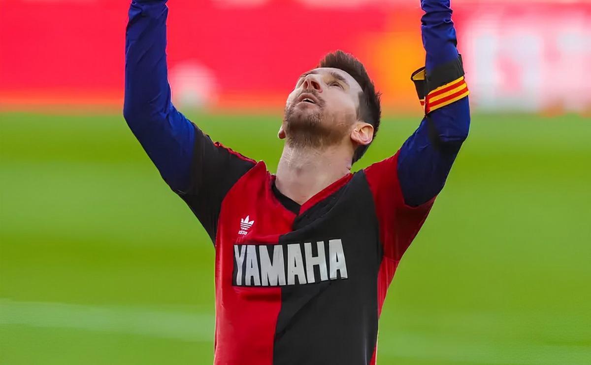 Lionel Messi con la camiseta de Newell's.