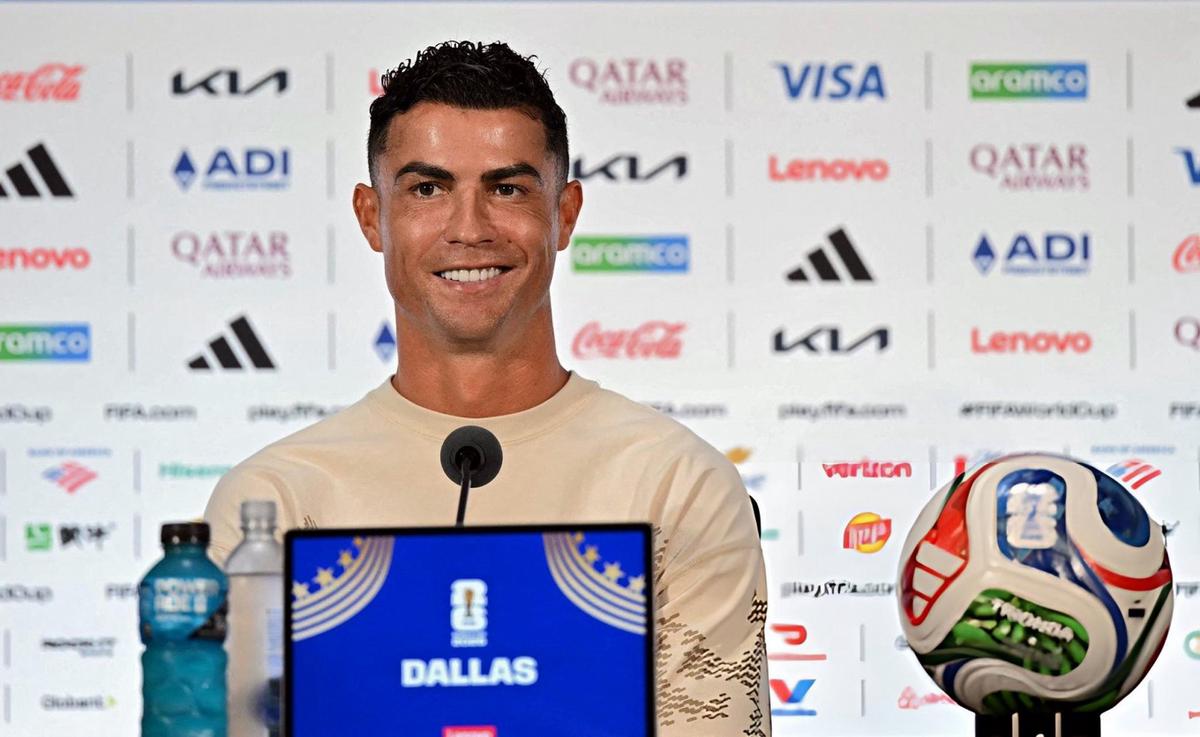 Cristiano Ronaldo en conferencia de prensa.