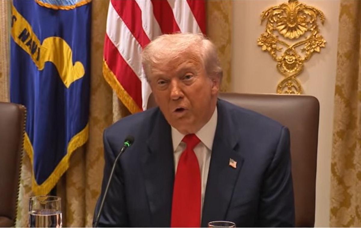 Donald Trump, en el diálogo con la prensa en Casa Blanca.
