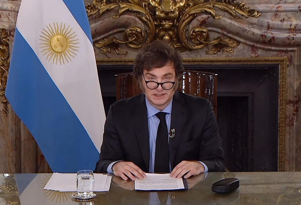 Javier Milei habló por cadena nacional acerca de la cuestión Malvinas.