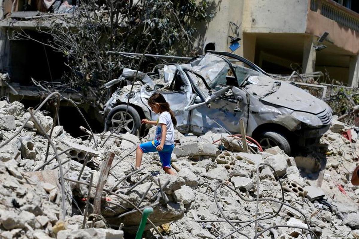 Destrucción en el Líbano.