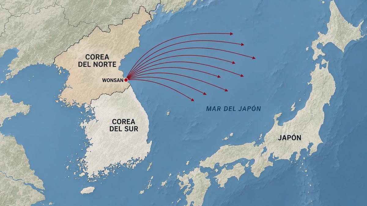 Corea del Norte lanzó cerca de una docena de misiles balísticos hacia el mar de Japón