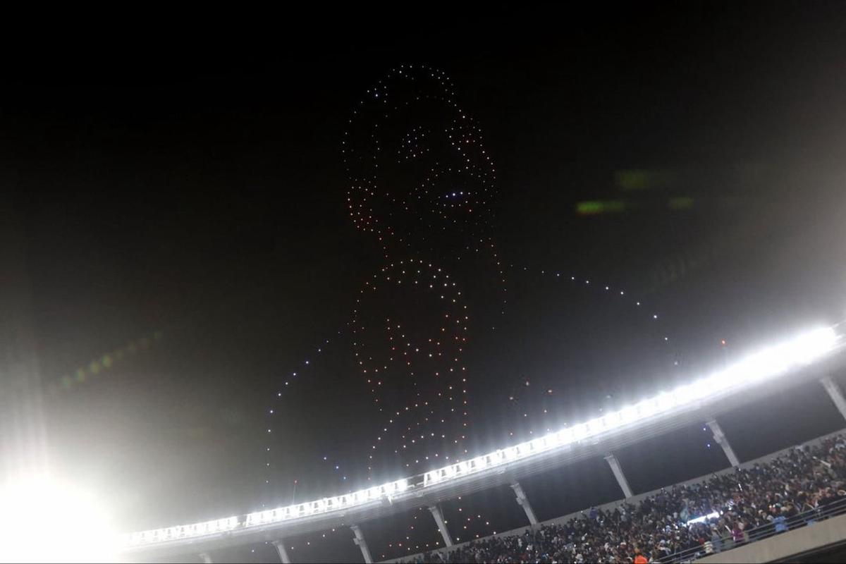 El show de drones de Messi tras el partido de Argentina.