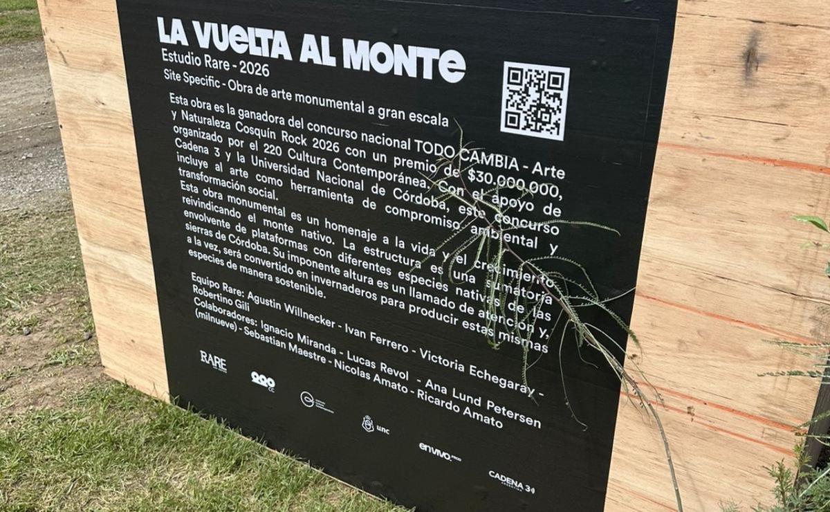 Cosquín Rock inauguró la obra de arte monumental ganadora (Foto: Cadena 3).