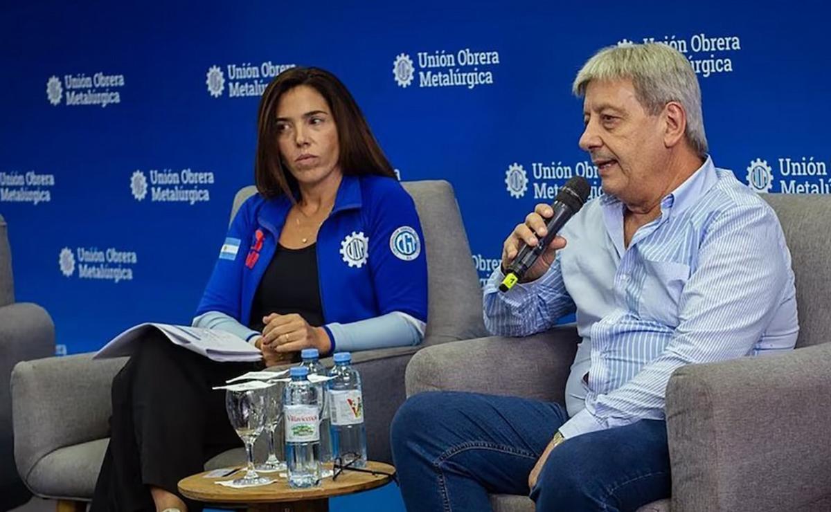 María Soledad Calle y Abel Furlán, el desplazado líder de la UOM.