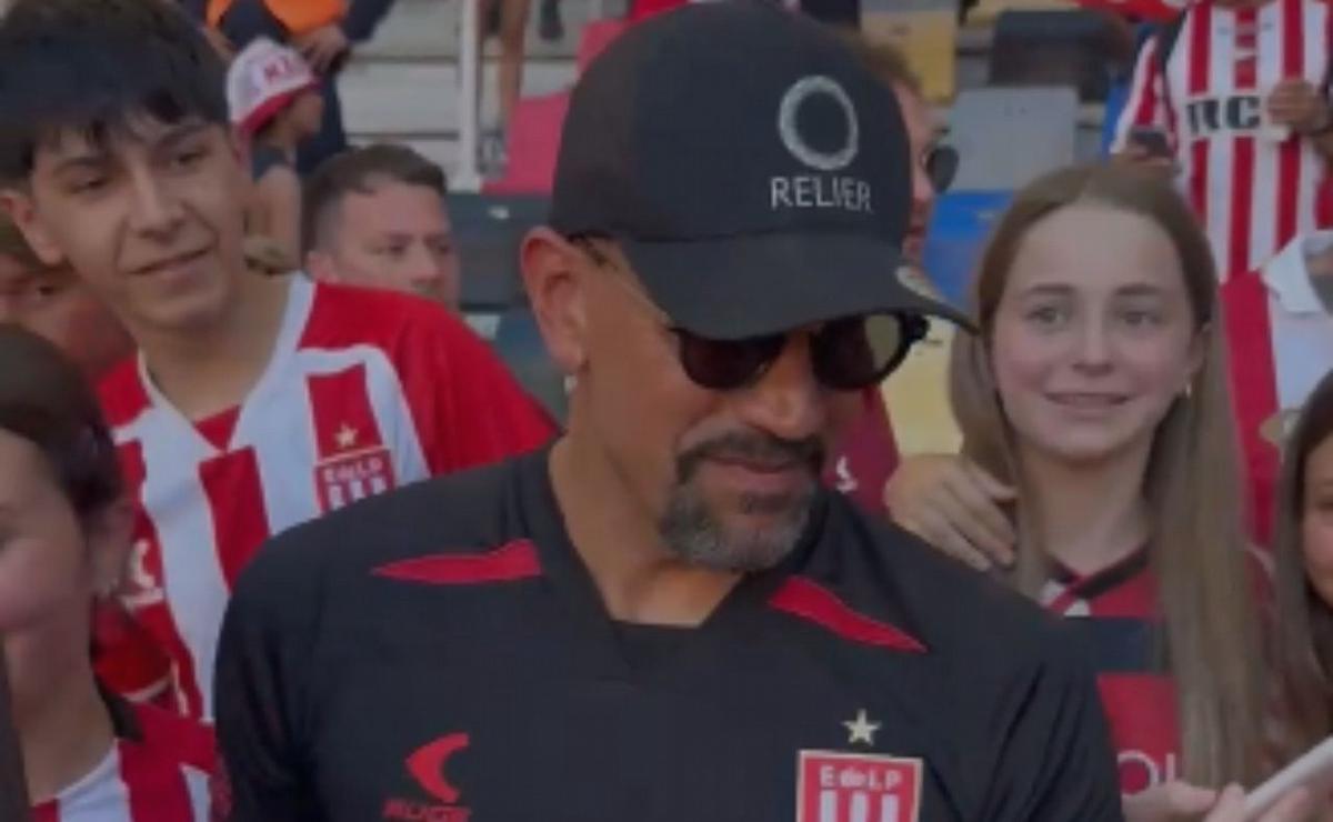 Juan Sebastián Verón dijo presente en la tribuna del