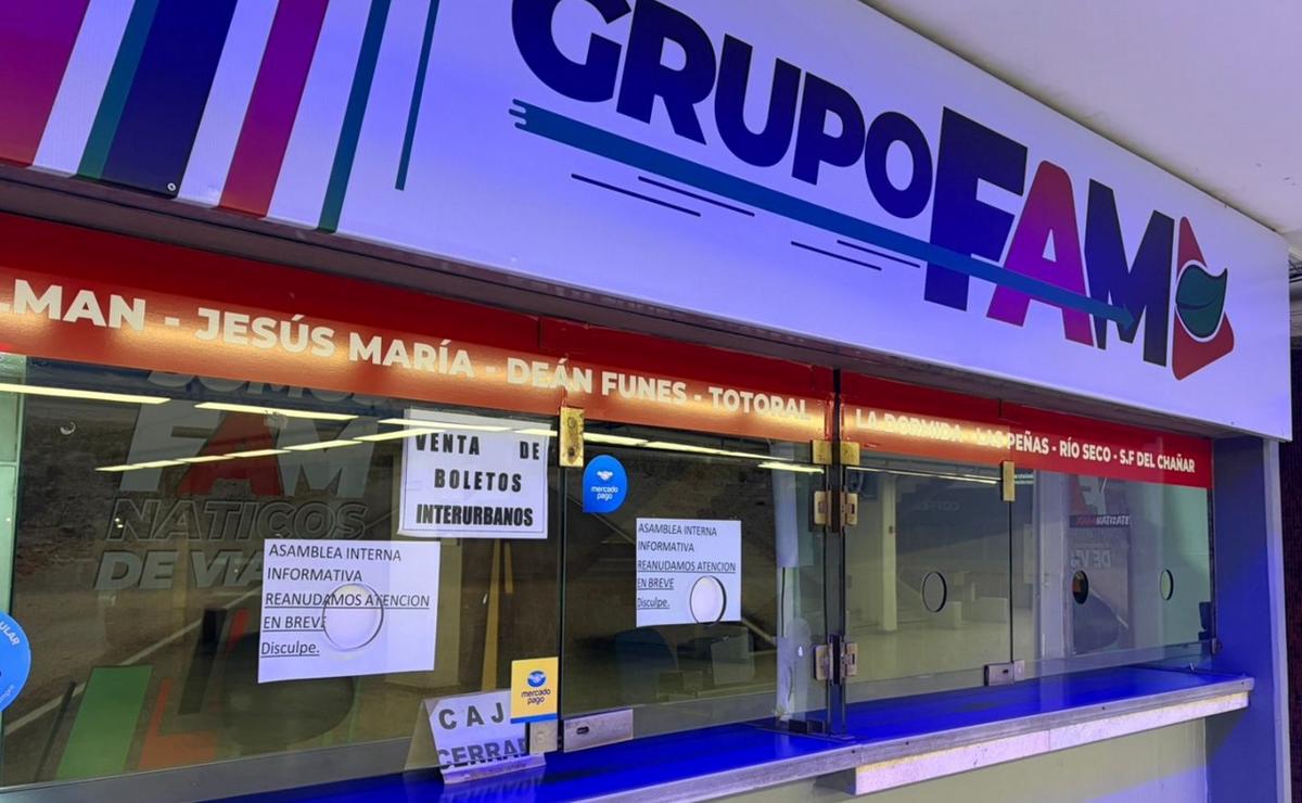 Boleterías de FAM cerradas en la Terminal.