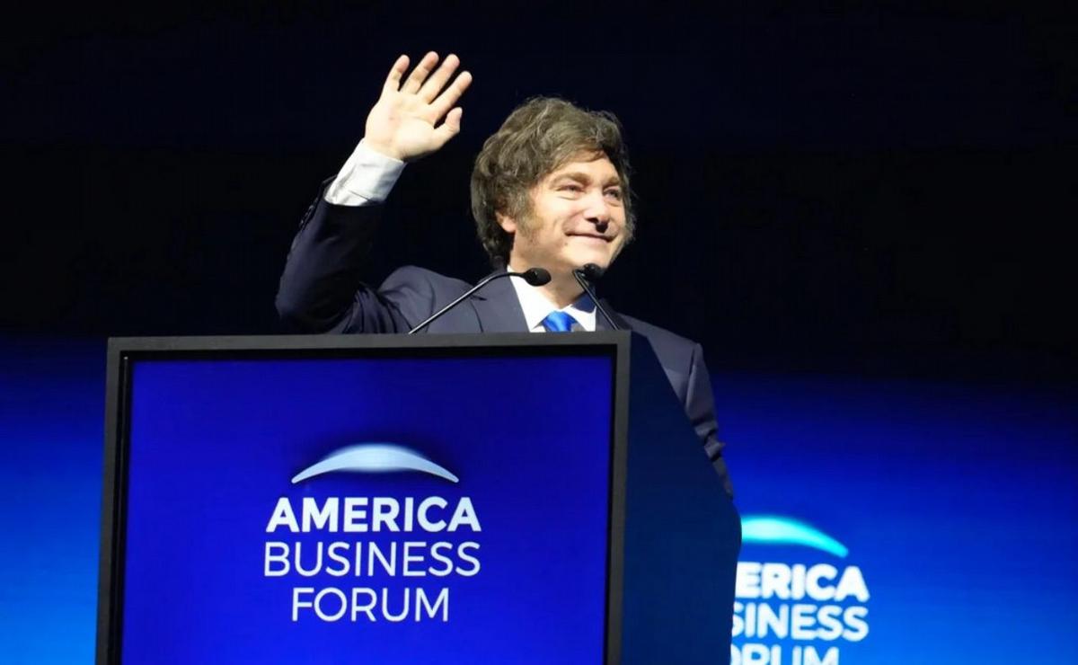 Javier Milei en el America Business Forum de Miami.