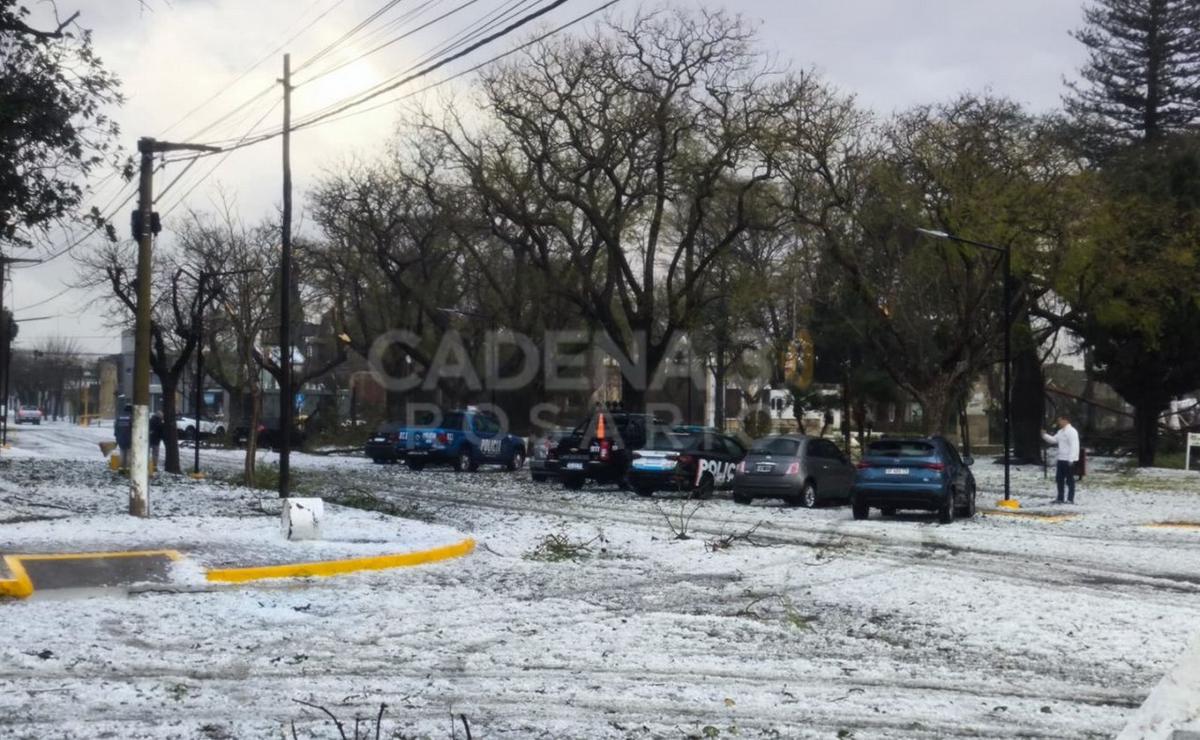Granizo en la zona de Las Rosas.