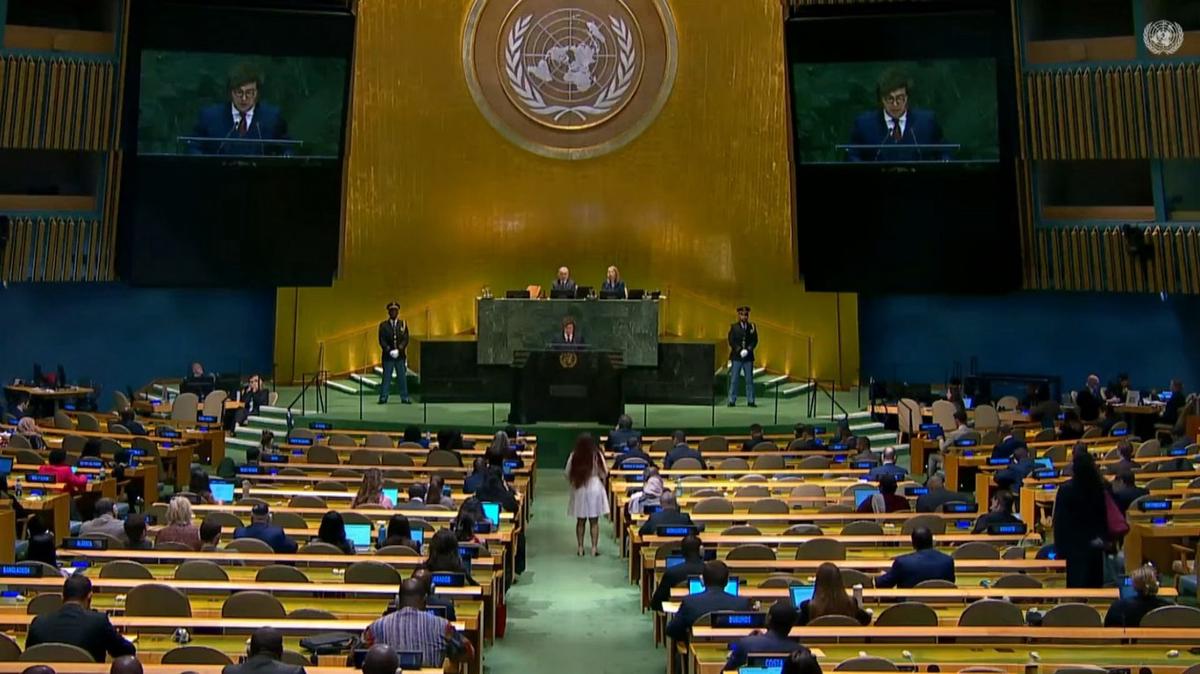 Milei en la Asamblea General de la ONU. (Foto: NA)