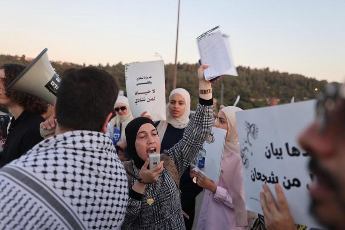 Protesta contra la hambruna provocada por la operación del Ejército israelí en la Franja de Gaza, en Jerusalén.