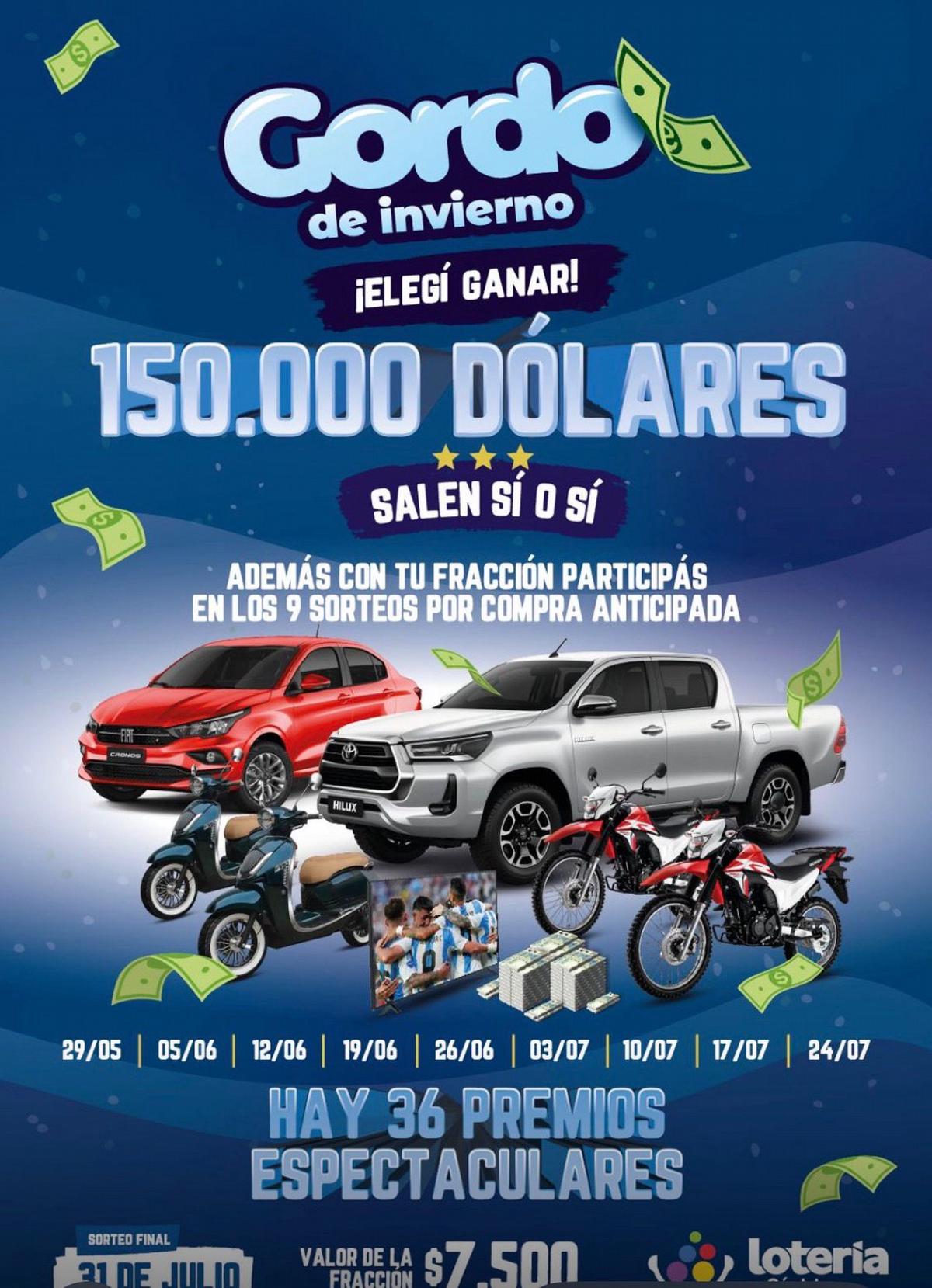 El premio principal se viene en ¡Dólares!