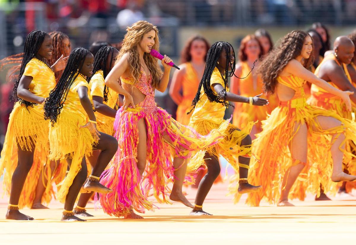 Shakira durante el show del entretiempo.