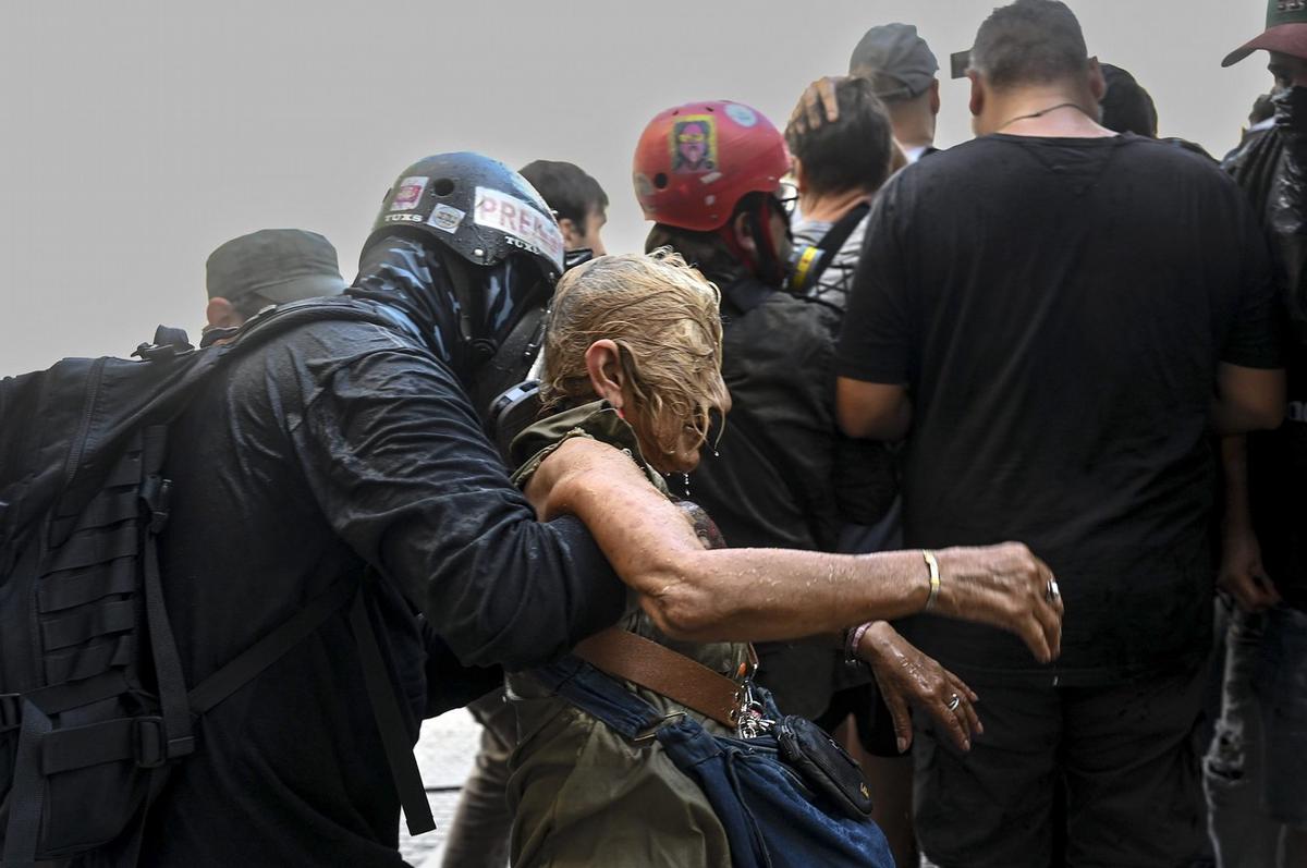 Incidentes en las afueras del Congreso. (Foto: Maximiliano Luna/NA)