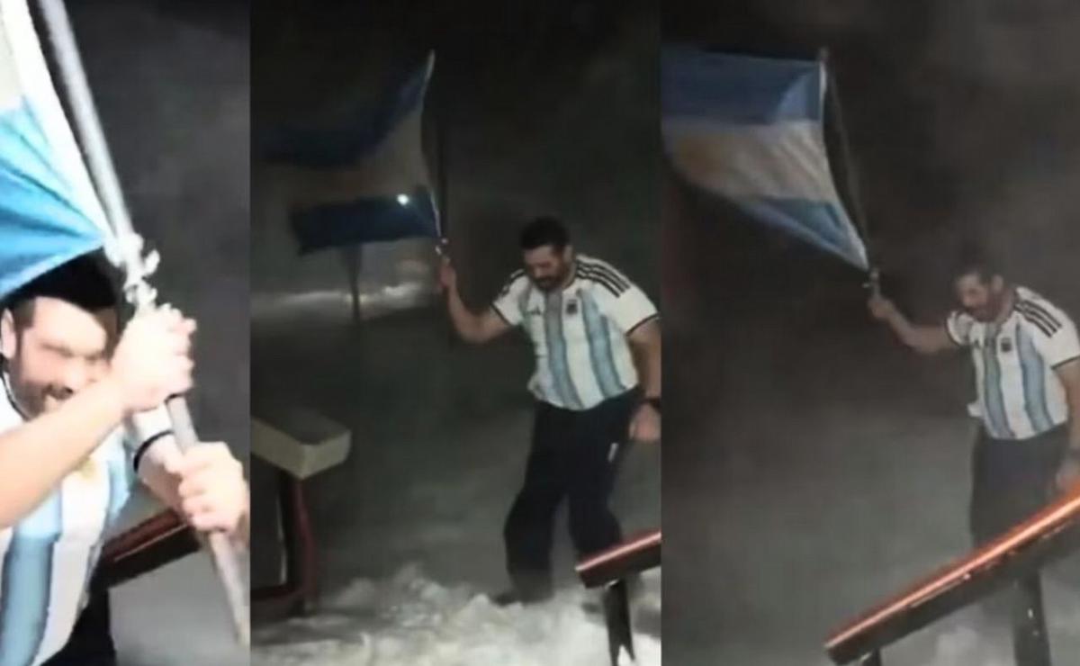 El festejo en la Antartida.