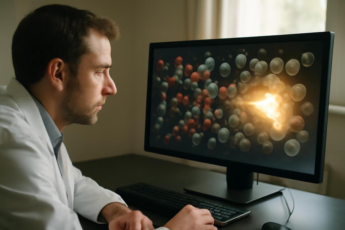 Imagen de átomos en movimiento antes de la descomposición