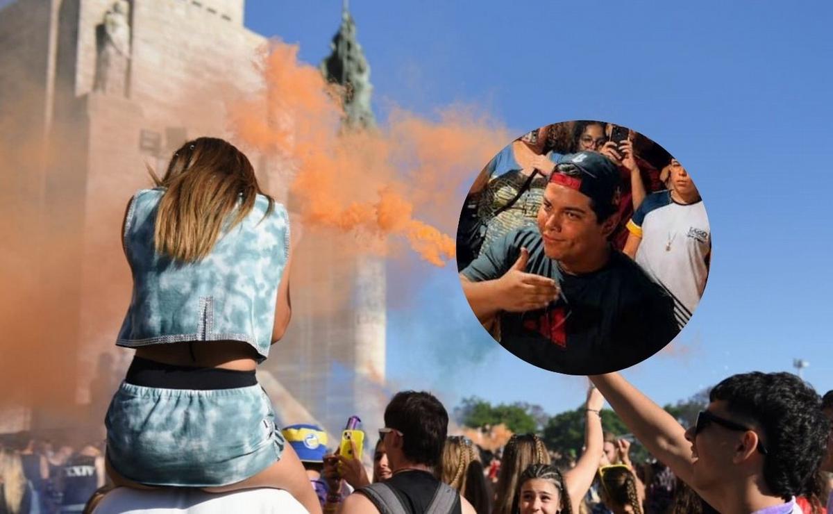 Juntada de jovenes en el Monumento a la Bandera.