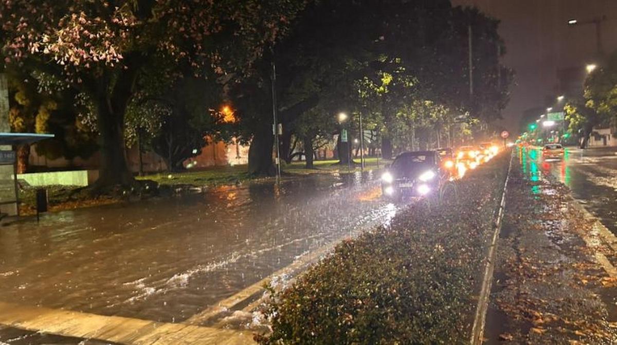 Lluvia en la ciudad de Rosario.