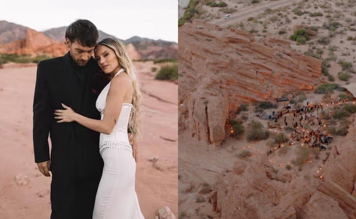 Federico Maran y Nicole Pocoví, la pareja que se casó en la Quebrada de las Conchas.