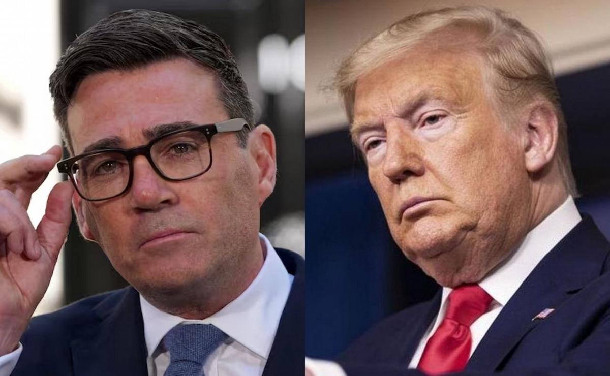 El primer ministro británico, Andy Burnham y Donald Trump. (AP)