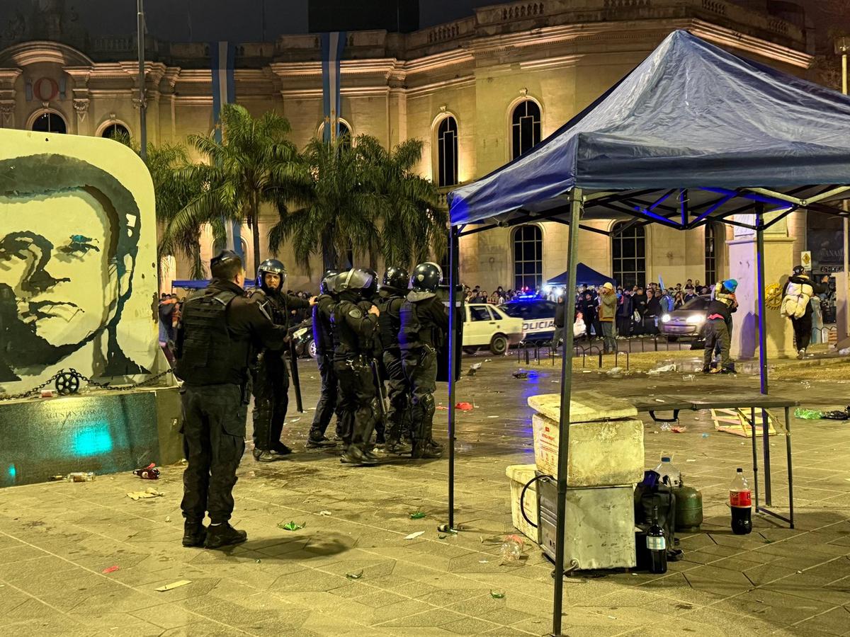Los festejos por Argentina terminaron en incidentes (Foto: Daniel Cáceres/Cadena 3)