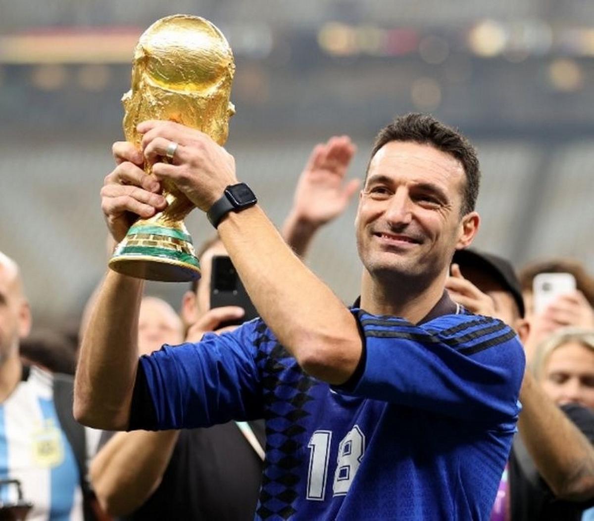 Lionel Scaloni, el entrenador campeón del mundo.