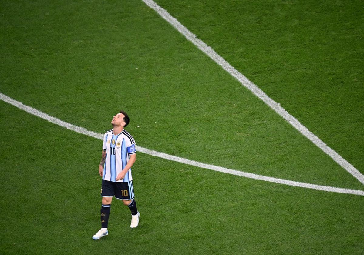 Lionel Messi durante el partido ante Austria.