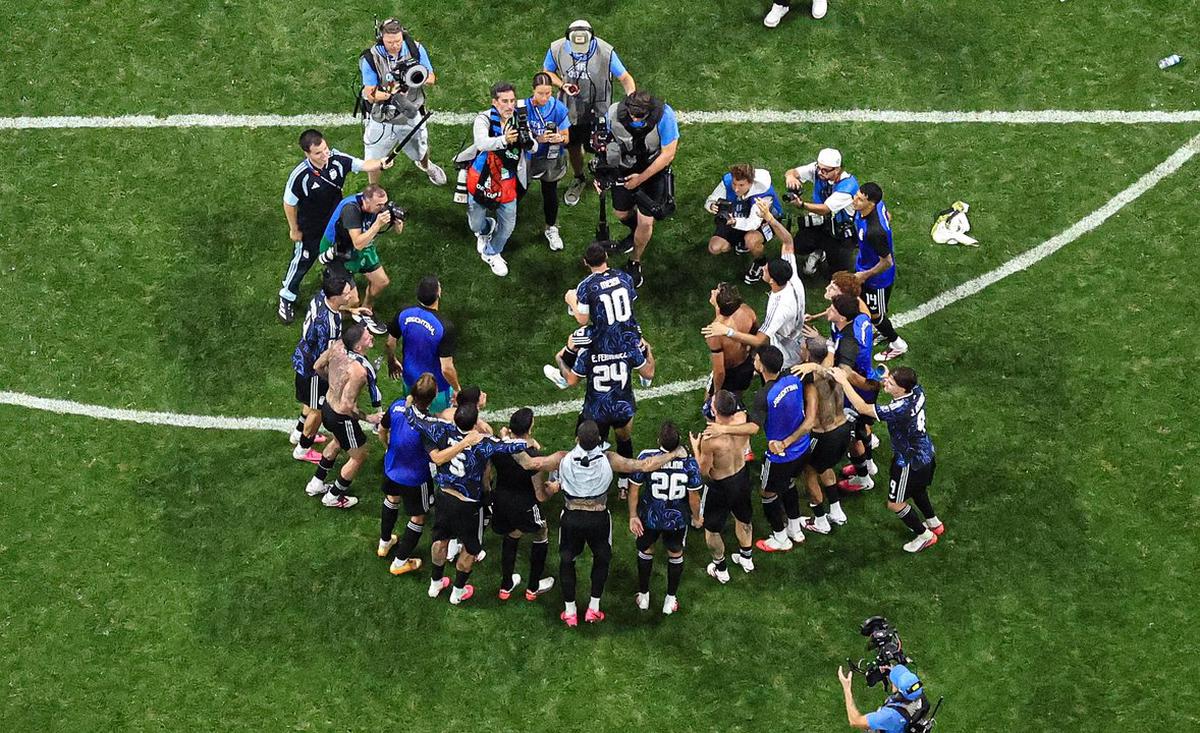 Los festejos de la Selección argentina en el pase a la final.