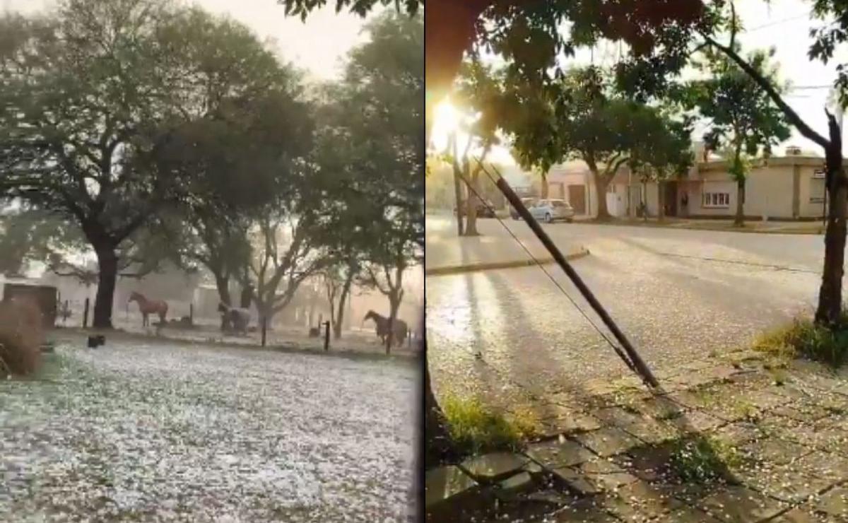 Gran cantidad de Granizo seco sorprendió a Las Varillas.