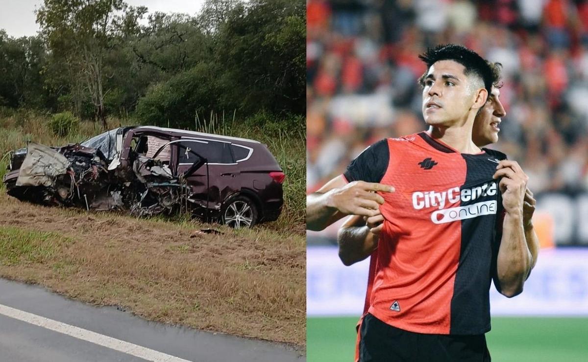 Imágenes del accidente del exjugador de Newell's Saúl Salcedo.