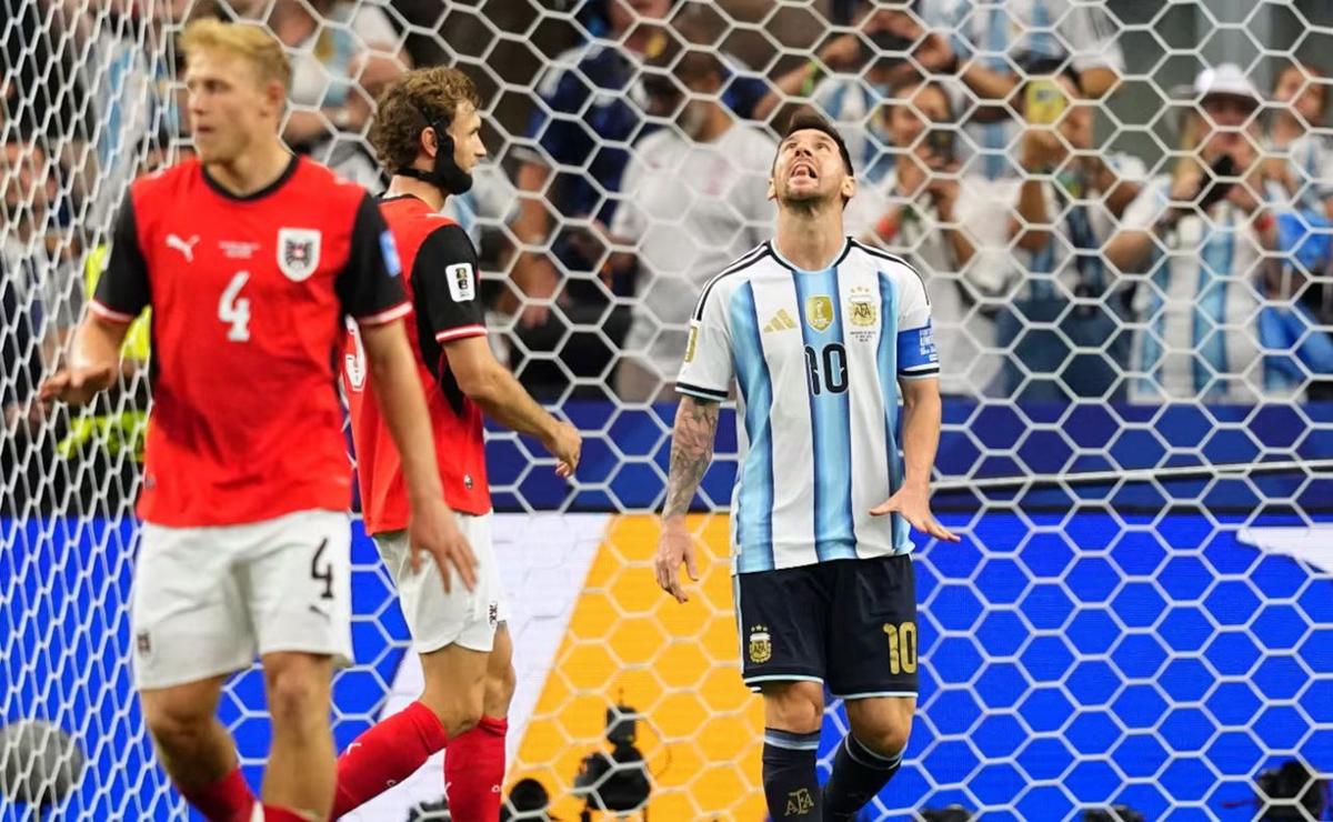 Lionel Messi en el duelo ante Austria. (Foto: AP)