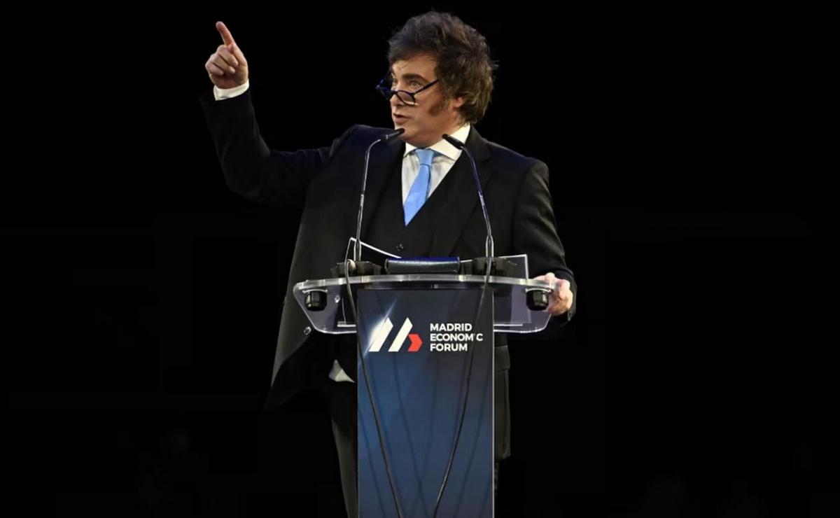 Javier Milei participó de un foro económico en la capital española.