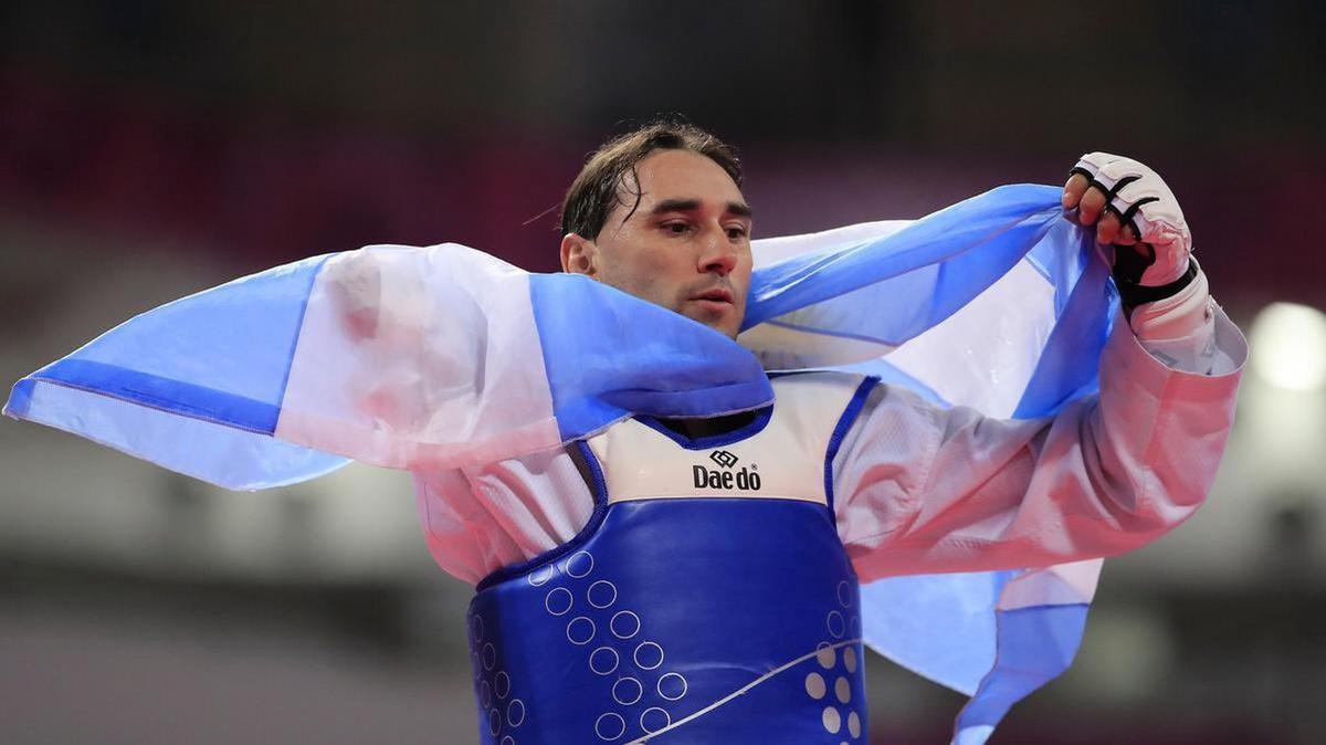 Juan Samorano conquistó la medalla de bronce para Argentina en taekwondo