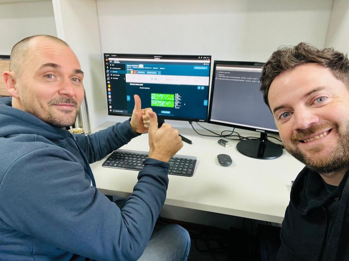 Franco Fernández y Humberto Debat, científicos del IPAVE en INTA Córdoba