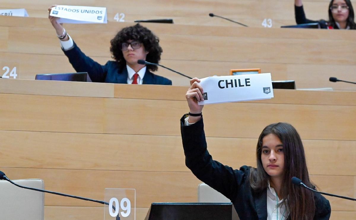 FOTO: Alumnos simularon el modelo de la ONU en la Legislatura. (Foto: Legislatura Córdoba)