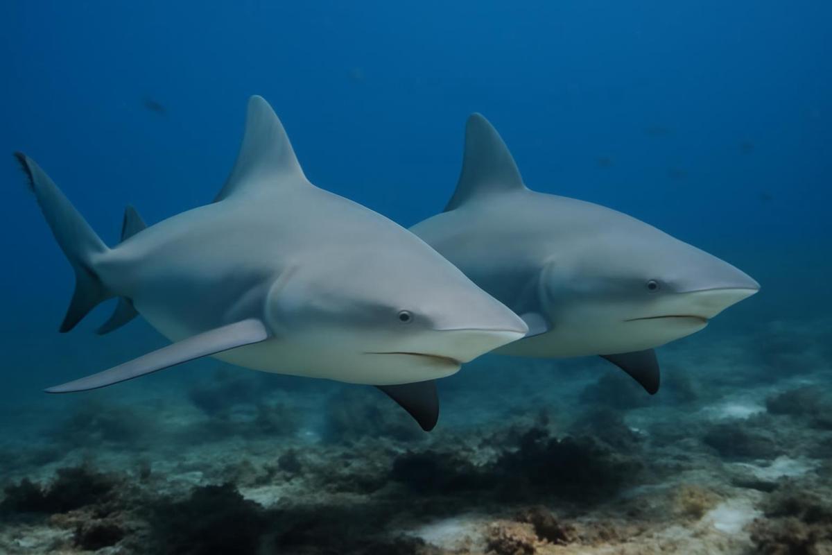 Tiburones toro en su hábitat natural