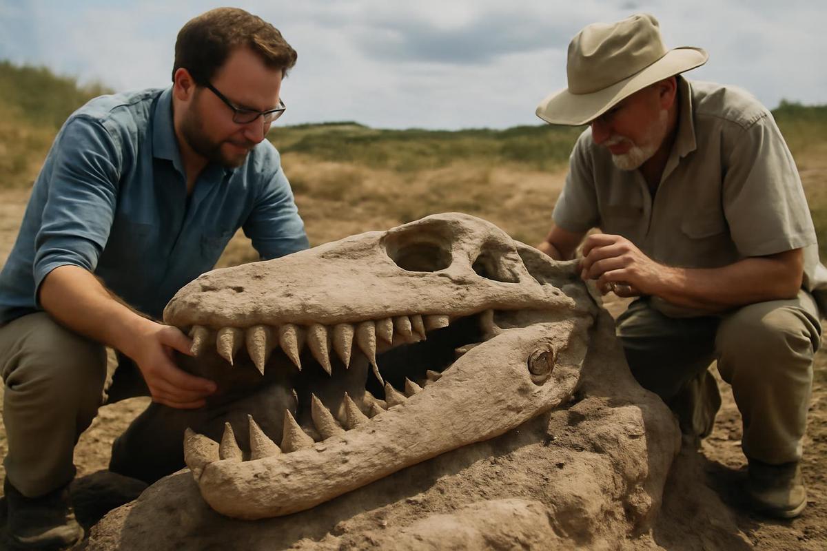 Recreación del Tylosaurus rex en su hábitat marino