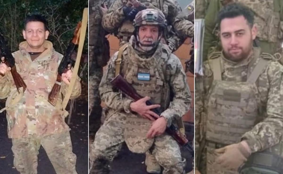 Los tres argentinos caídos en batalla en Ucrania.