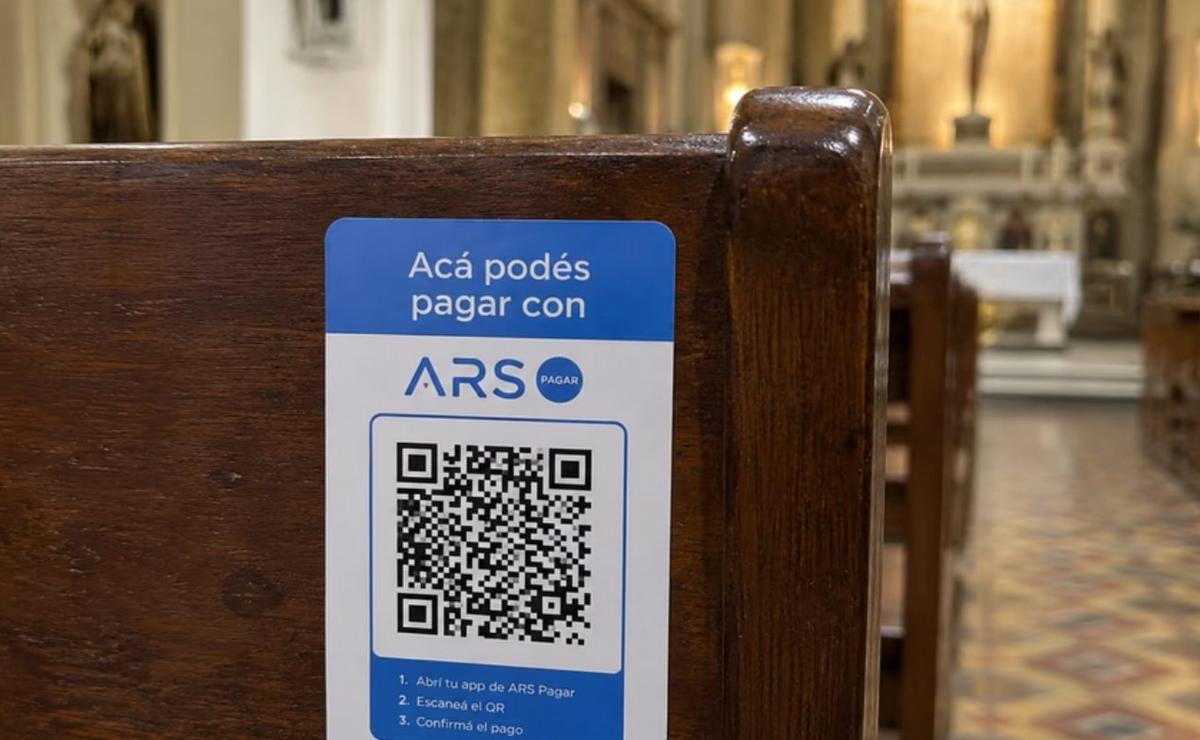 El QR para las limosnas.