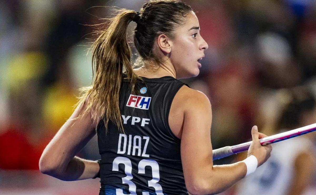 Zoe Díaz anotó dos goles en el aplastante triunfo de Las Leonas (Foto: @zoediaz.fc/archivo)