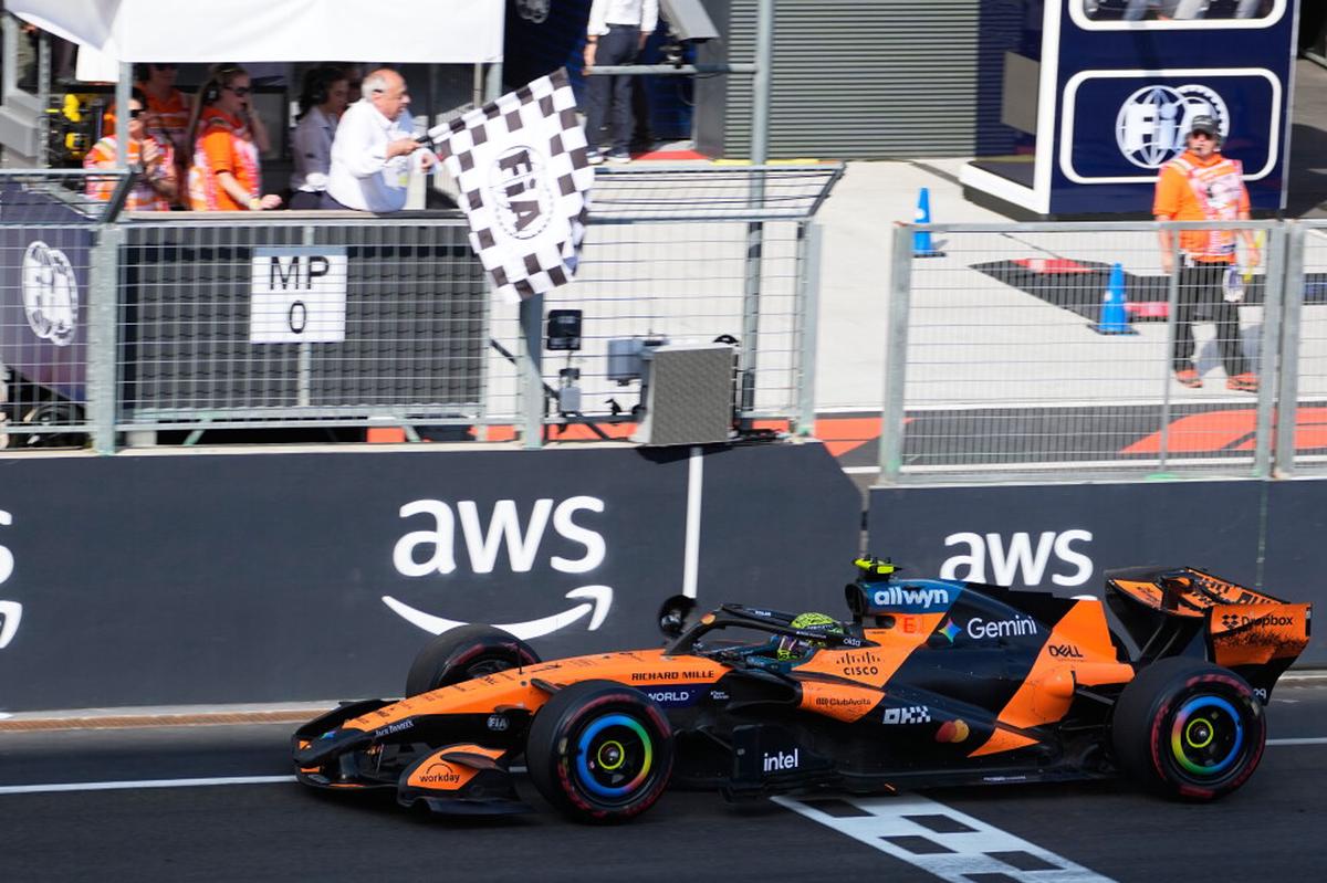 Lando Norris celebra su victoria en el Gran Premio de Hungría