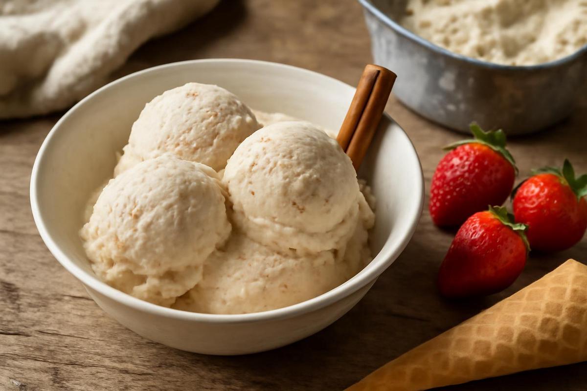 Helado casero de canela para disfrutar en verano