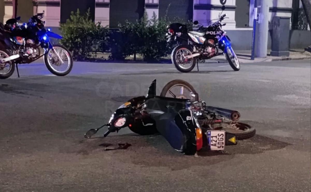 Motociclieta involucrada en el accidente de tránsito.