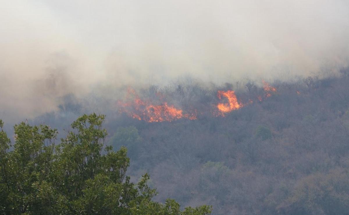 FOTO: Voraz incendio en Los Cocos. (Foto: Daniel Cáceres/Cadena 3)