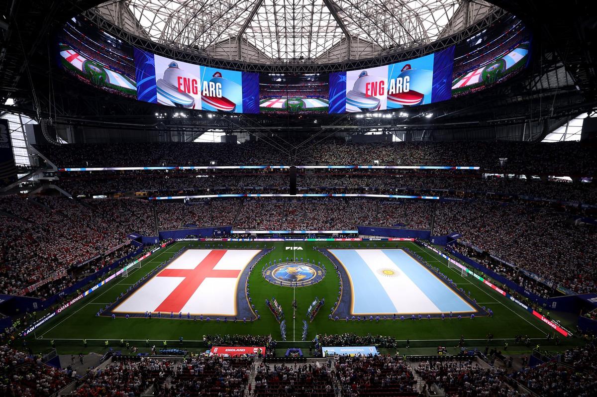 El momento de los himnos en Atlanta (Foto: @England)