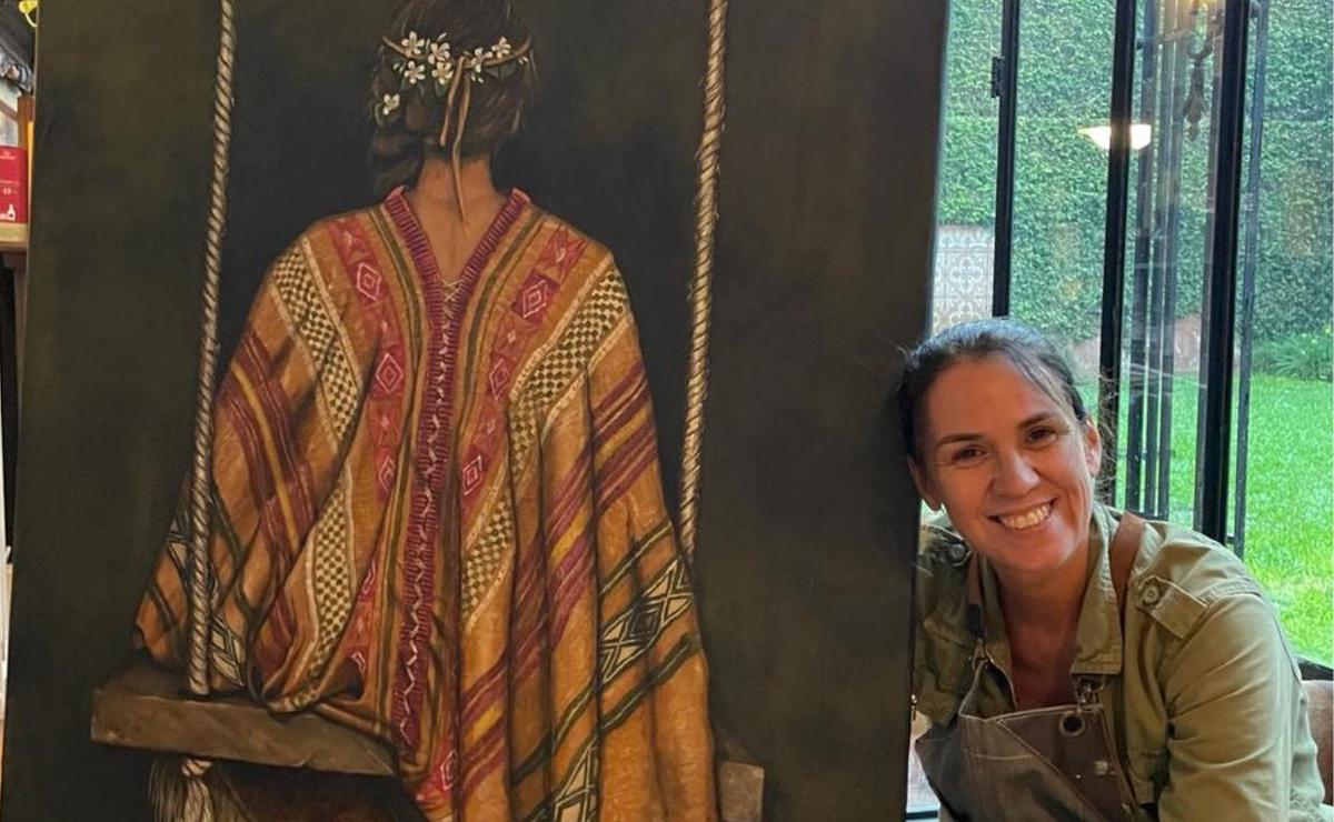 La artista que pinta ponchos de todas las provincias.