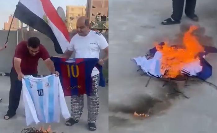 Hinchas egipcios quemaron camisetas de Messi tras quedar eliminados del Mundial