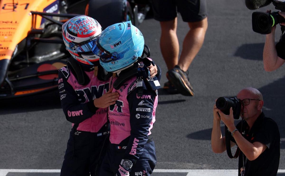 Franco Colapinto y Pierre Gasly tras la histórica clasificación en Monza. (Foto: Alpine)