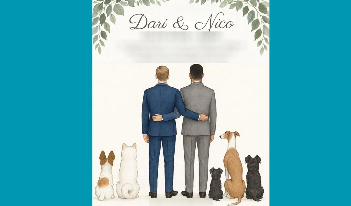 La singular invitación a la boda.